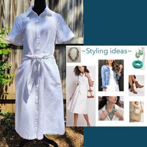 Vineyard Vines White Linen Dress - Size 4 Fit